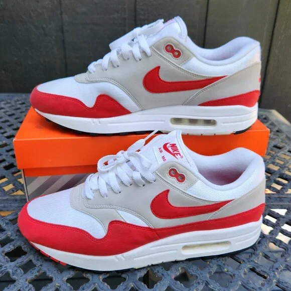 ❤️️SOLD!!!❤️ 1st Release 908375-100 Nike Air Max 1 OG Anniversary 'Red' - Picture 6 of 16